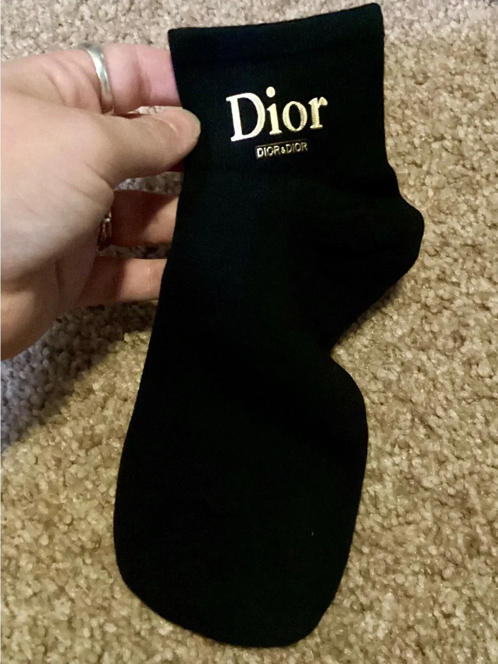 Dior Black Ankle Logo Socks